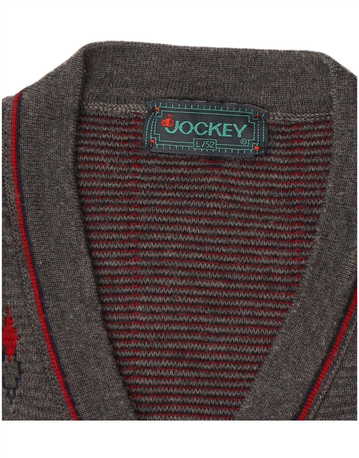 Jockey Herren Weste Tank Top IT 52 Large Grau gestreift