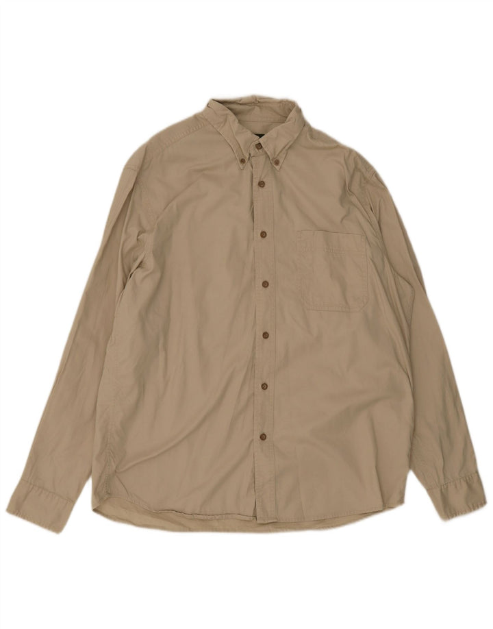 Eddie Bauer Herrenhemd Große Beige Baumwolle