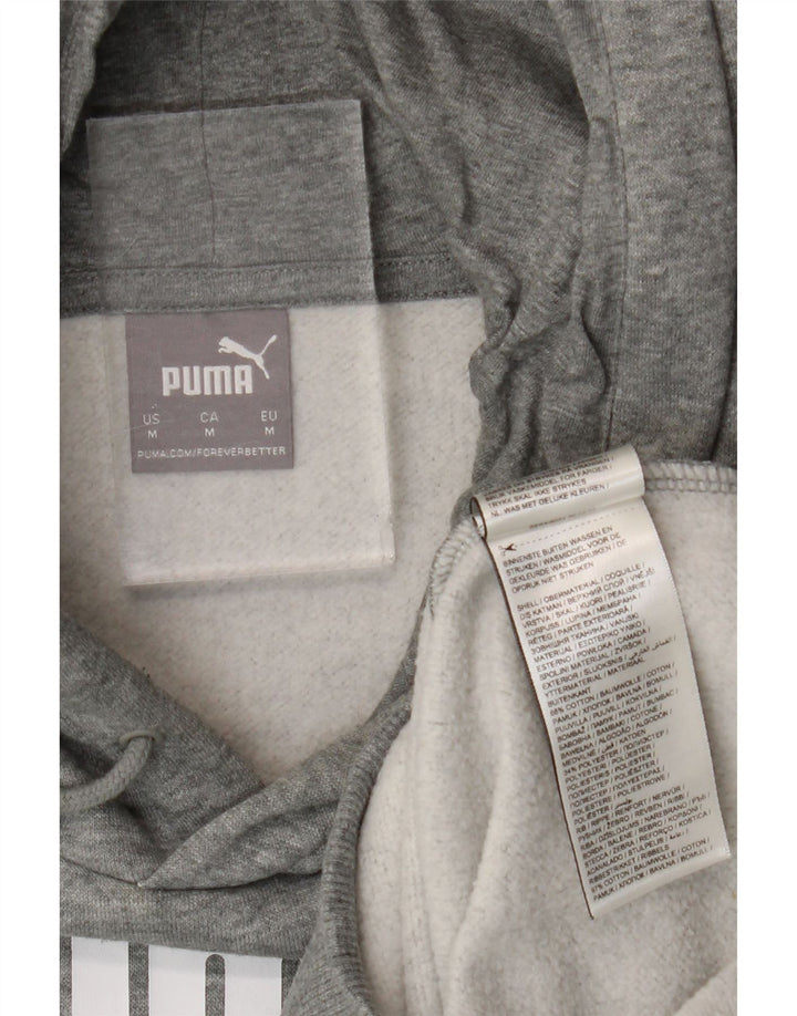 Puma Herren-Kapuzenpullover mit Grafik, mittelgrau gesprenkelte Baumwolle