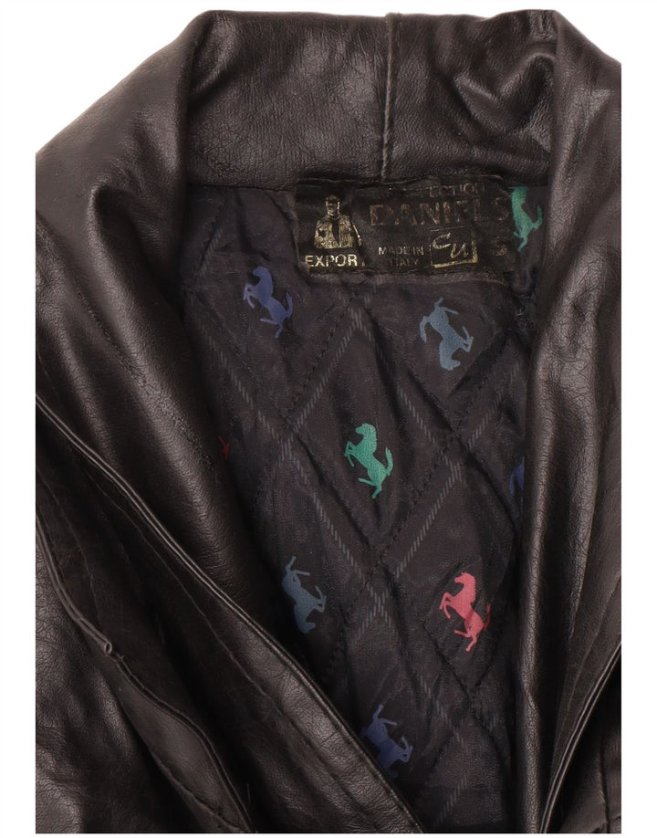 VINTAGE Herren Lederjacke UK 36 Small Schwarz