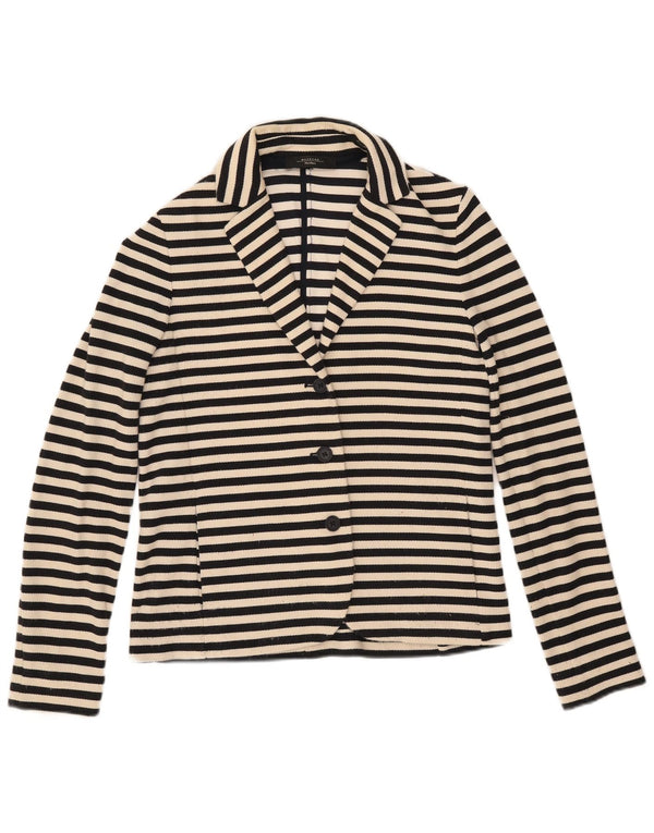Max Mara Damen Weekend Blazer Jacke UK 12 Medium Navy Blue Nautical