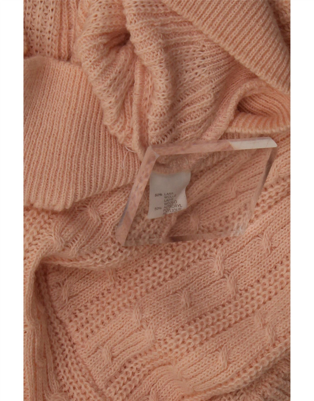 VINTAGE Damen Rollkragenpullover Pullover UK 12 Mittelrosa Wolle