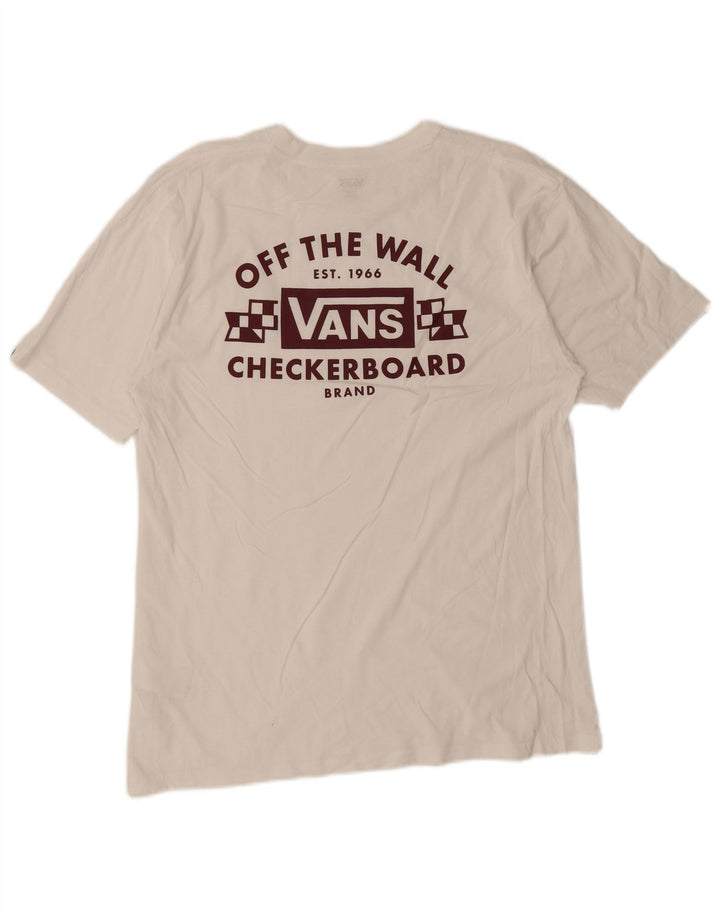 Vans Herren-T-Shirt mit Grafik, Größe L, aus weißer Baumwolle