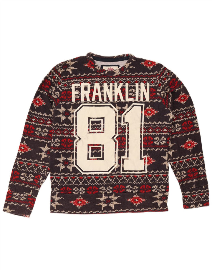 FRANKLIN MARSHALL Grafik-Sweatshirtpullover für Damen, Gr. 10, Braun