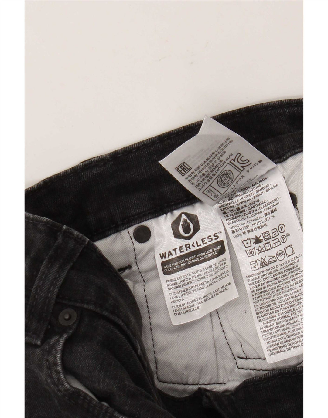 Levi's Herren Slim Jeans W30 L29 Schwarze Baumwolle