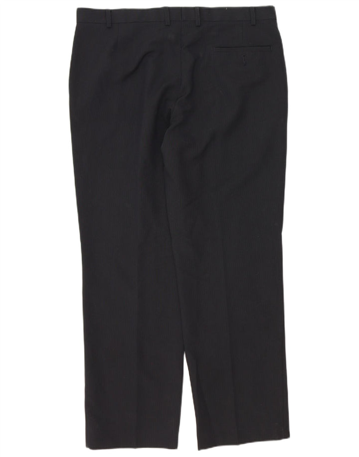 Gerade Herren-Anzughose von Marks & Spencer, W38, L31, marineblaues Polyester