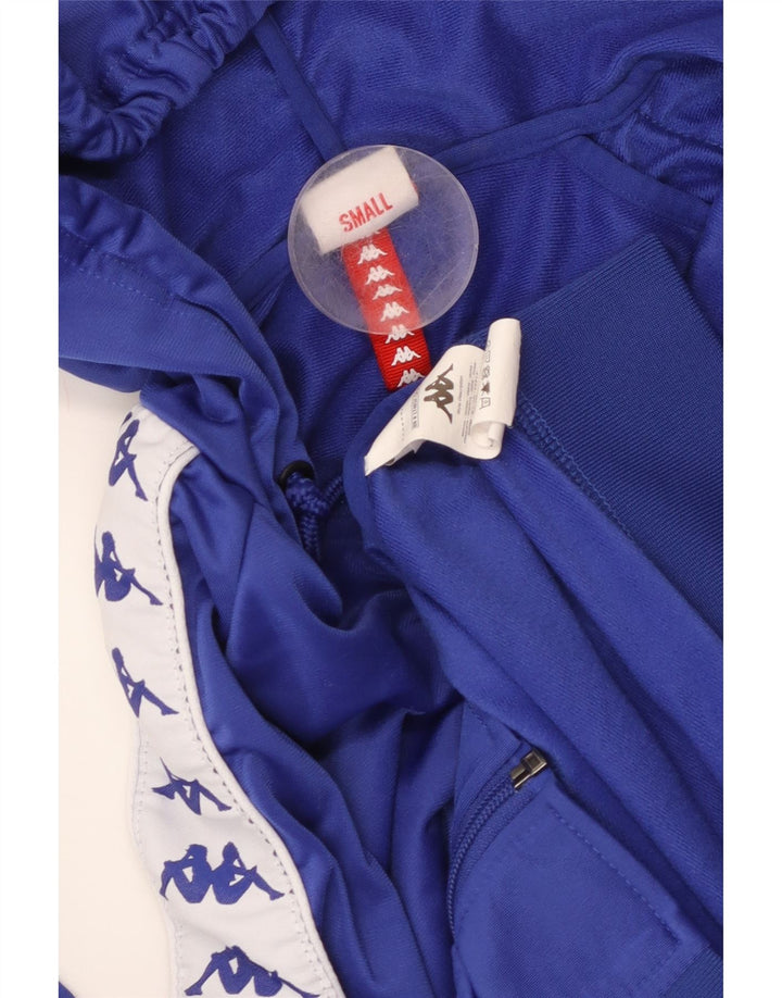 KAPPA Womens Graphic Zip Hoodie Sweater UK 10 Small Blue Colourblock