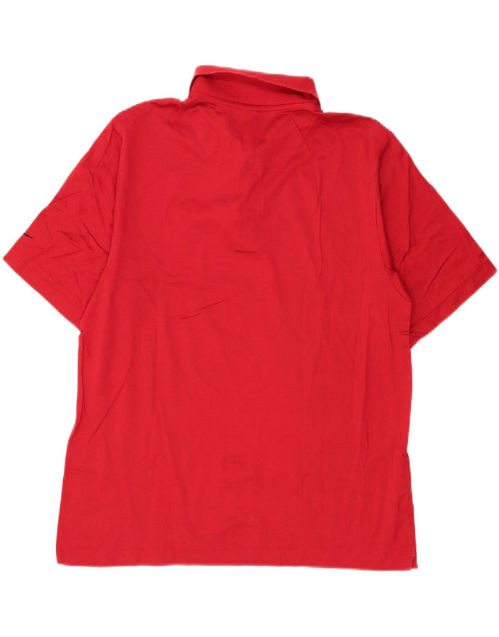 Nike Herren Poloshirt UK 39/41 Mittelrote Baumwolle