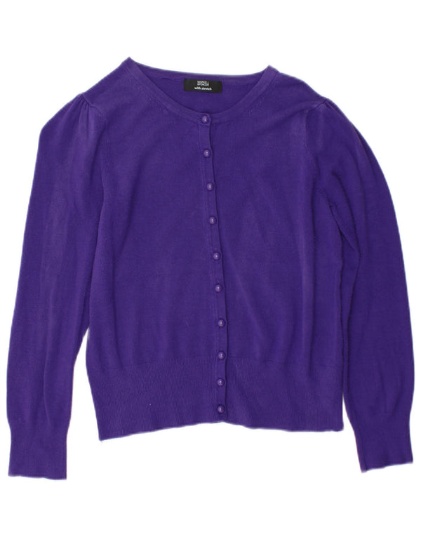 Marks & Spencer Damen Crop Cardigan Pullover UK 10 Small Lila Viskose