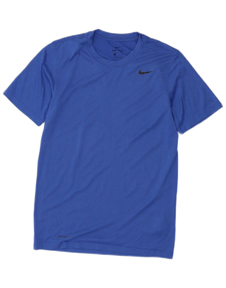 Nike Herren Dri Fit T-Shirt Top Small Blau Polyester