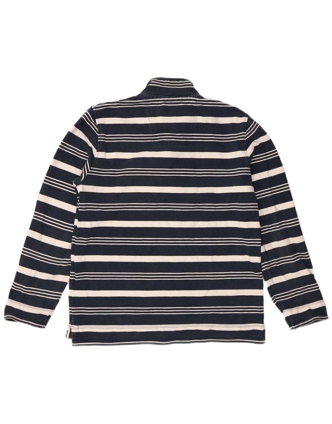 Crew Clothing Herren-Sweatshirt mit Reißverschluss am Hals, mittleres Marineblau gestreift