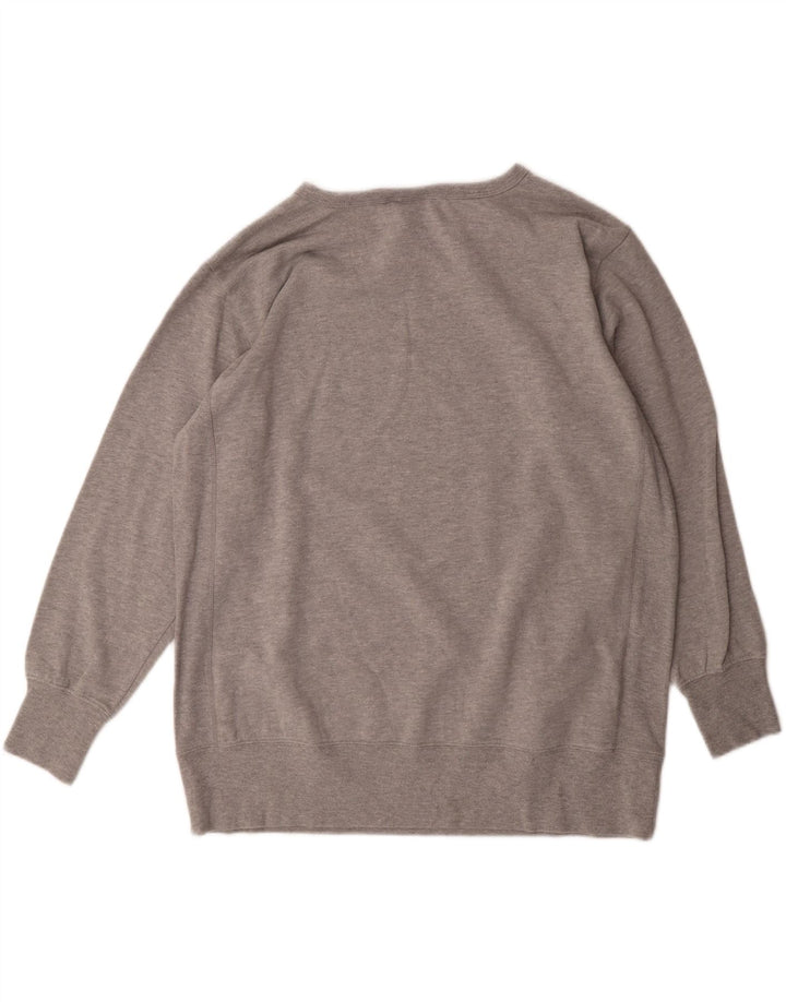 NFL TEAM APPAREL Womens Oversized Sweatshirt Jumper UK 16 Large Grey Vintage NFL TEAM APPAREL and Second-Hand NFL TEAM APPAREL from Messina Hembry 