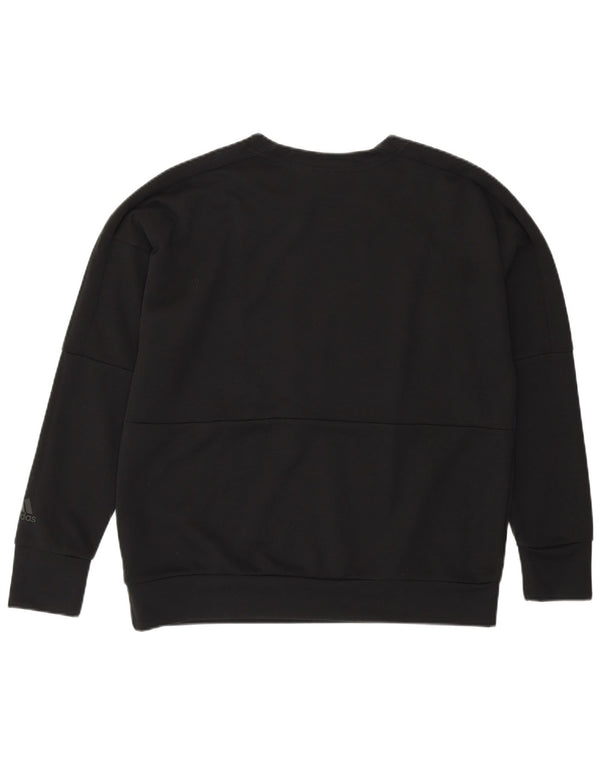 ADIDAS Damen Sweatshirt Pullover UK 12/14 Medium Schwarz Colourblock