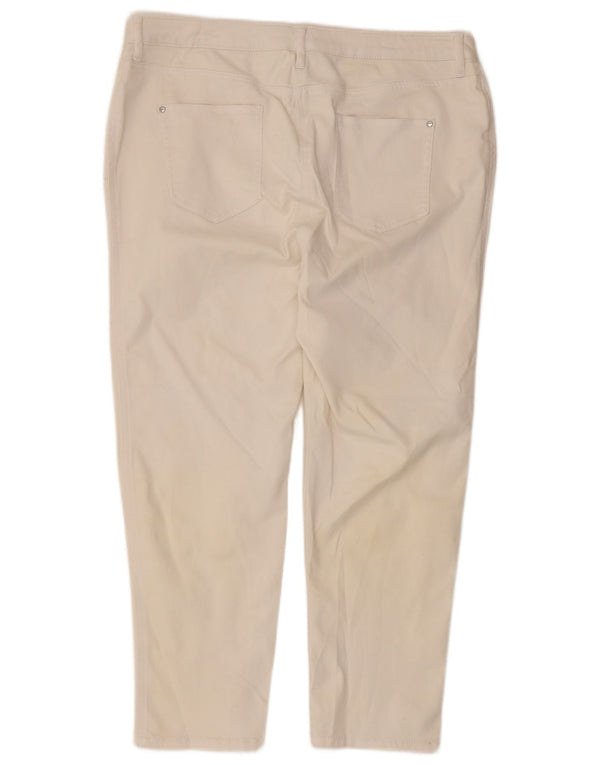 M&Co Damen-Freizeithose, konisch zulaufend, UK 18, XL, W36, L25, weiße Baumwolle