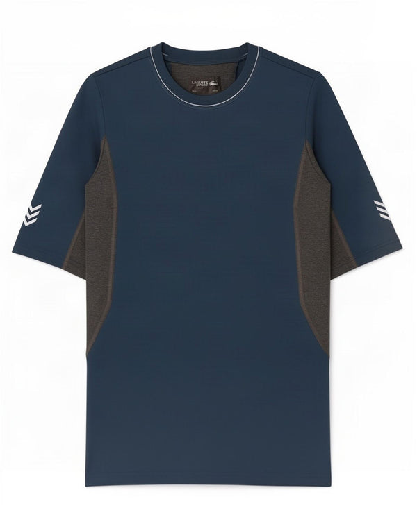 Lacoste Herren-T-Shirt mit Grafik, Größe 4, mittelgroß, Marineblau, Farbblock