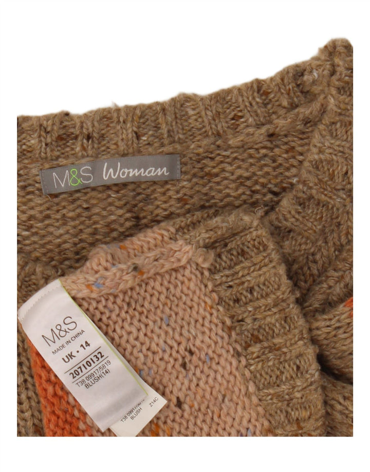 Marks & Spencer Damen-Pullover mit U-Boot-Ausschnitt, Gr. 14, Beige