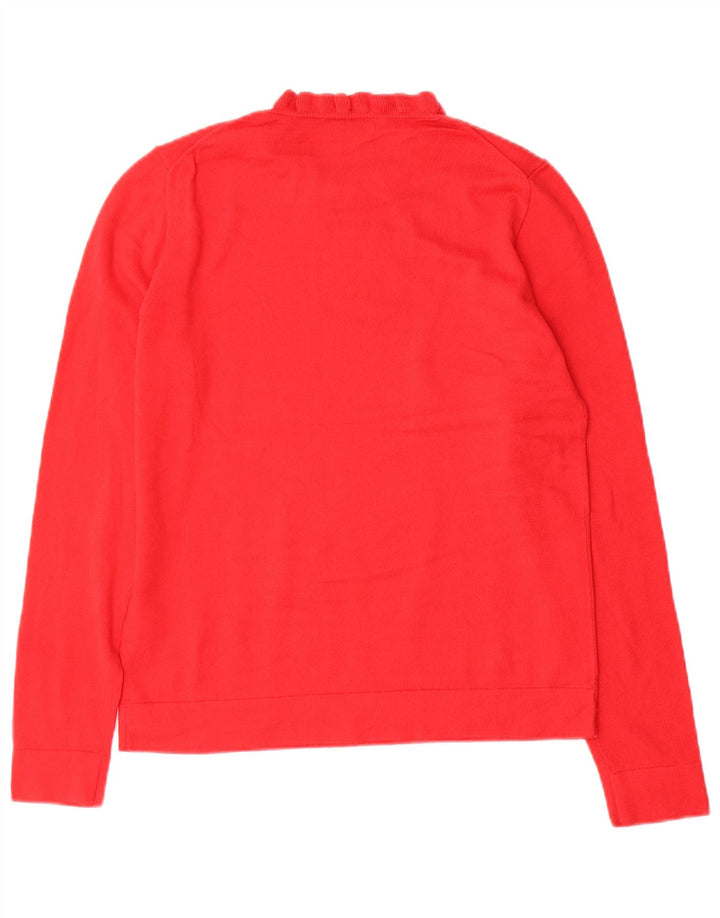 J. CREW Damen-Pullover mit Rundhalsausschnitt, Gr. 10, Größe S, Rot, Baumwolle