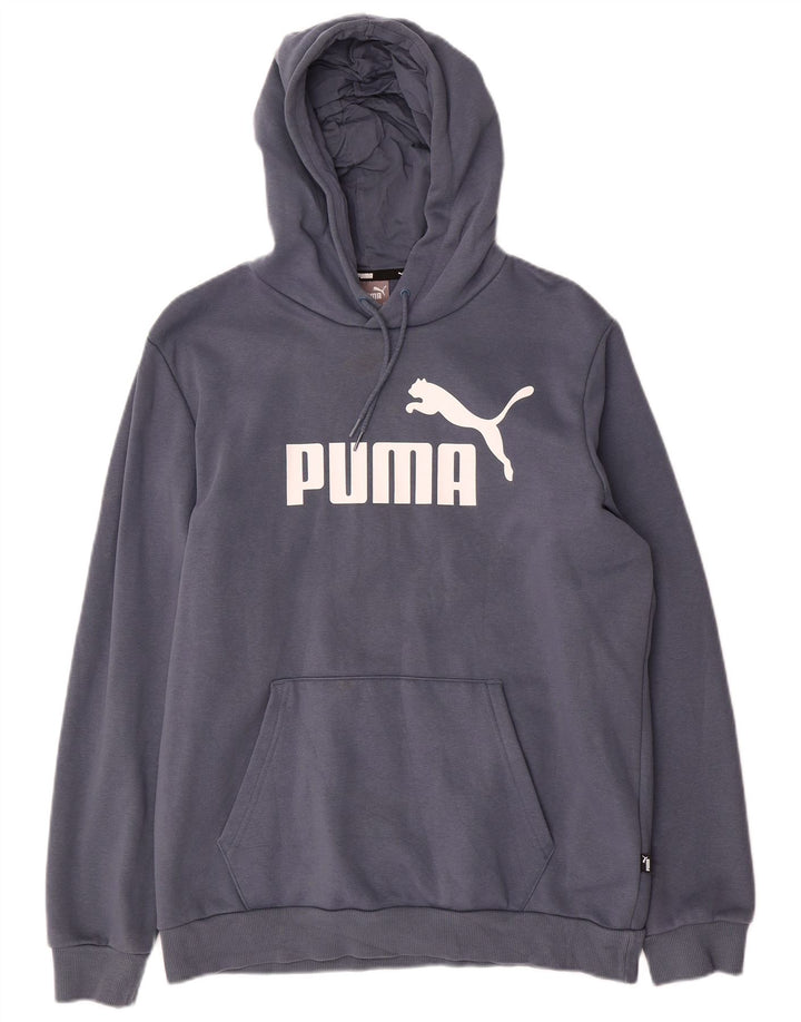 Puma Herren Graphic Hoodie Pullover mittelblaue Baumwolle