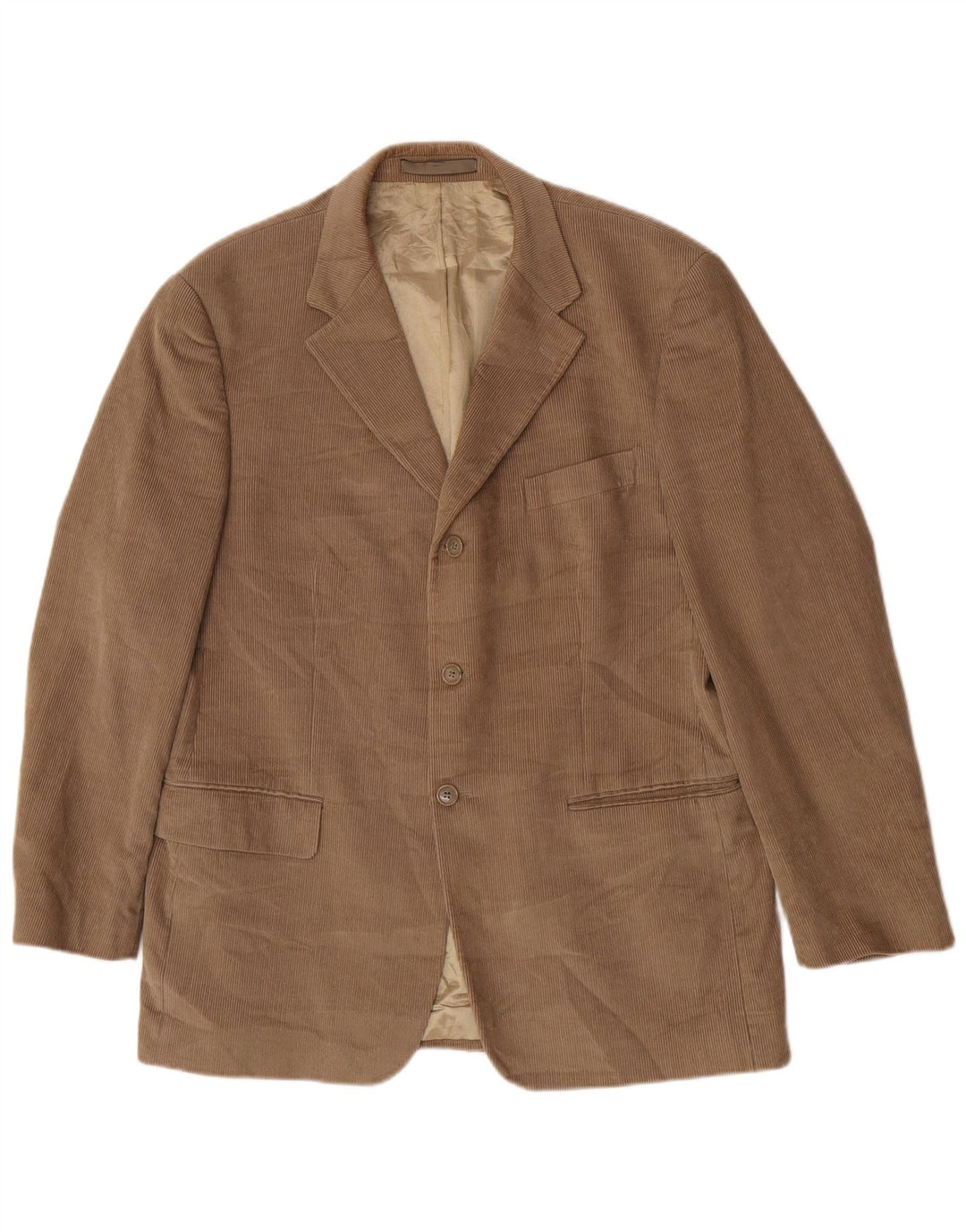 Marks & Spencer Herren-Blazer aus Cord mit 3 Knöpfen, Gr. 42, Größe L, Beige