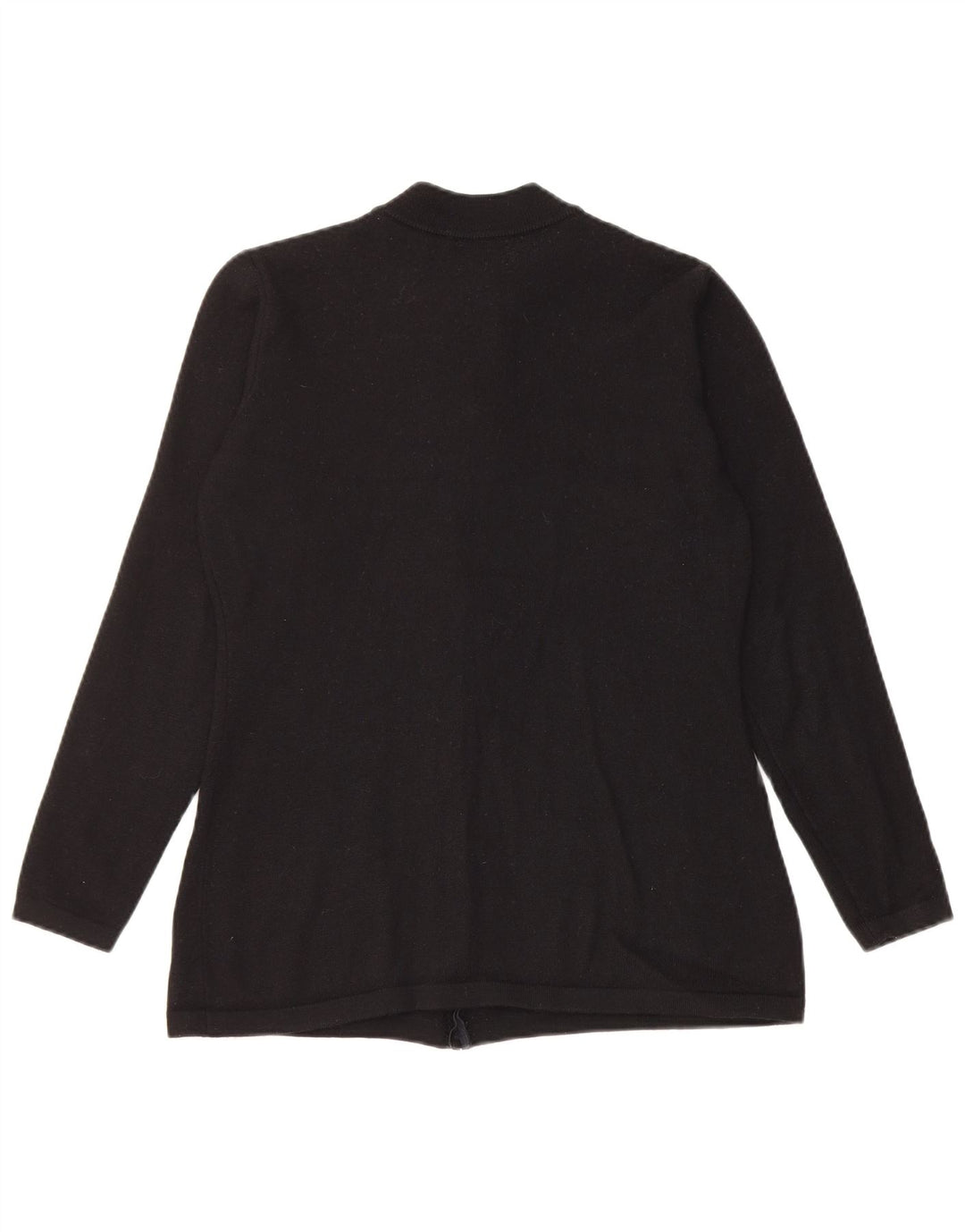 SISLEY Damen-Cardigan-Pullover UK 12 Mittelschwarze Wolle