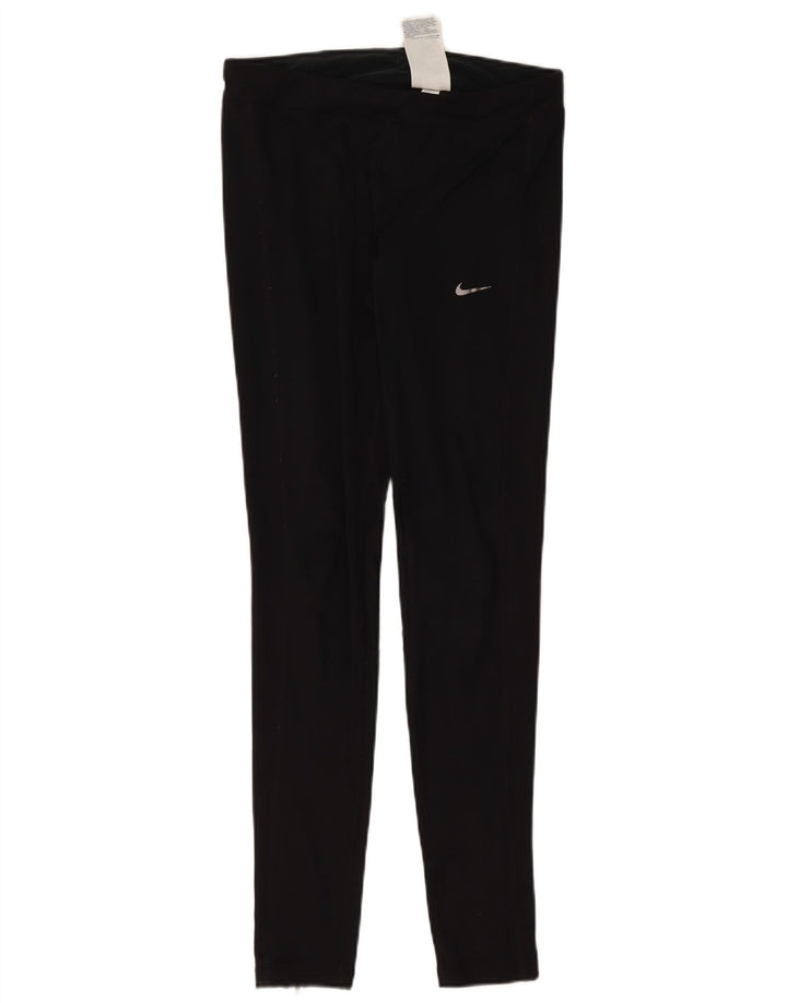 NIKE Damen Dri Fit Leggings UK 12 Medium Schwarz Polyester