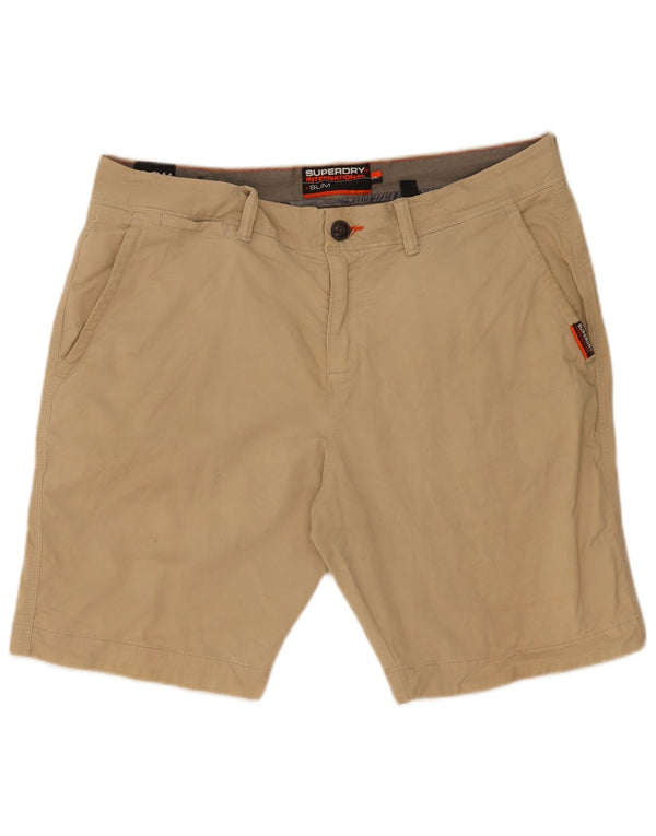Superdry Herren Slim Fit Chinoshorts W34 Large Beige Baumwolle