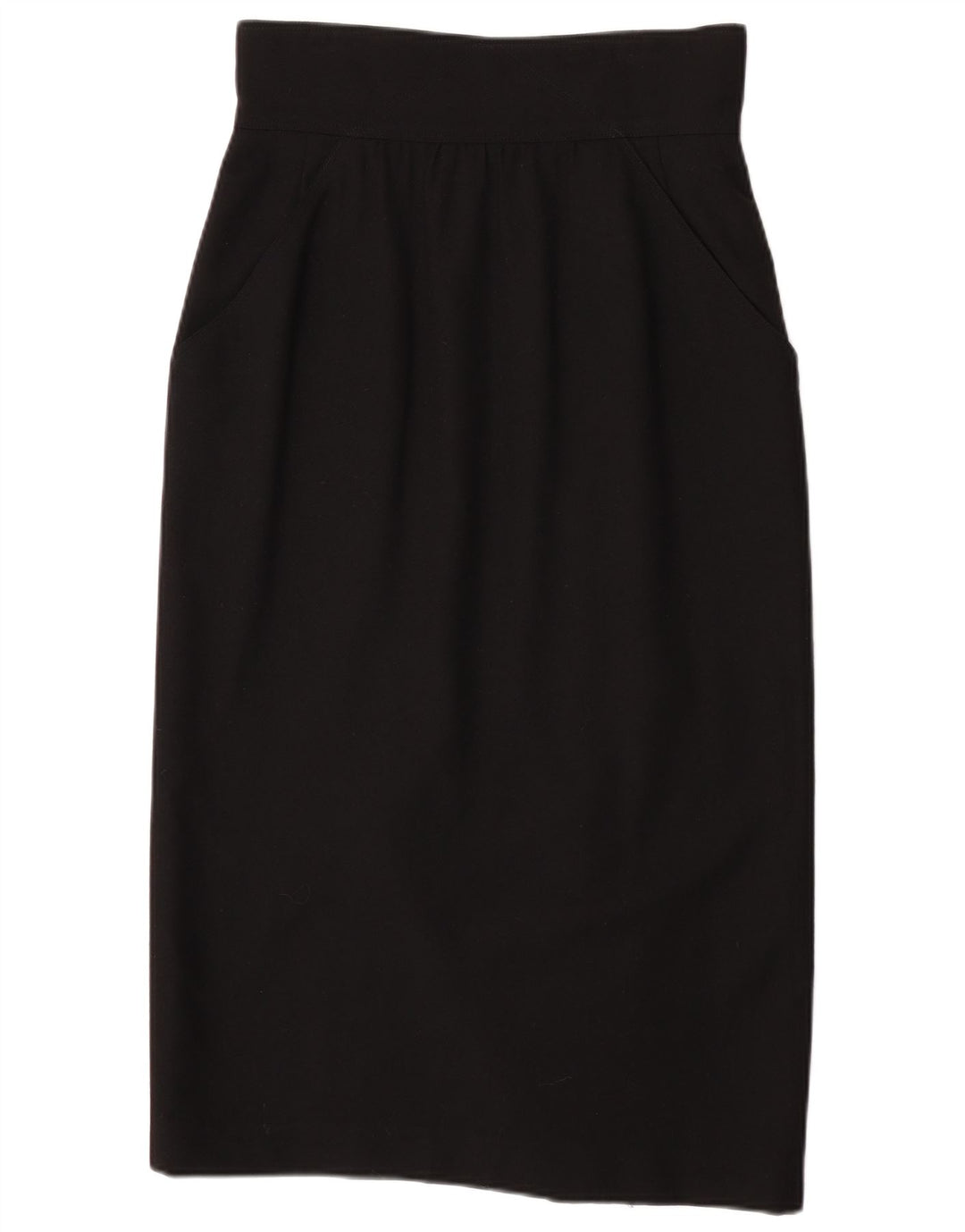 Fendi Damen Midirock mit hoher Taille IT 44 Medium W28 Schwarze Wolle