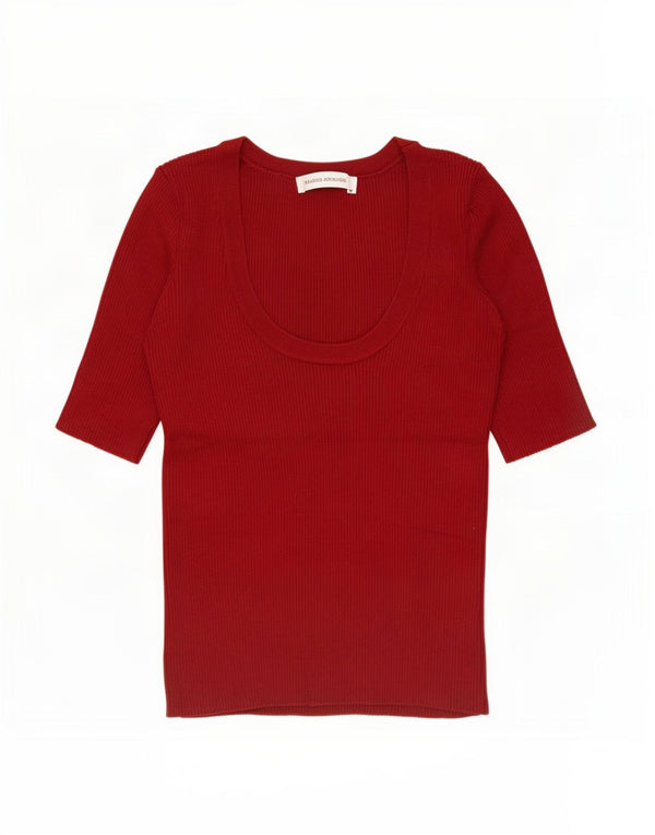Zara Damen Bluse Top UK 8 Small Burgund