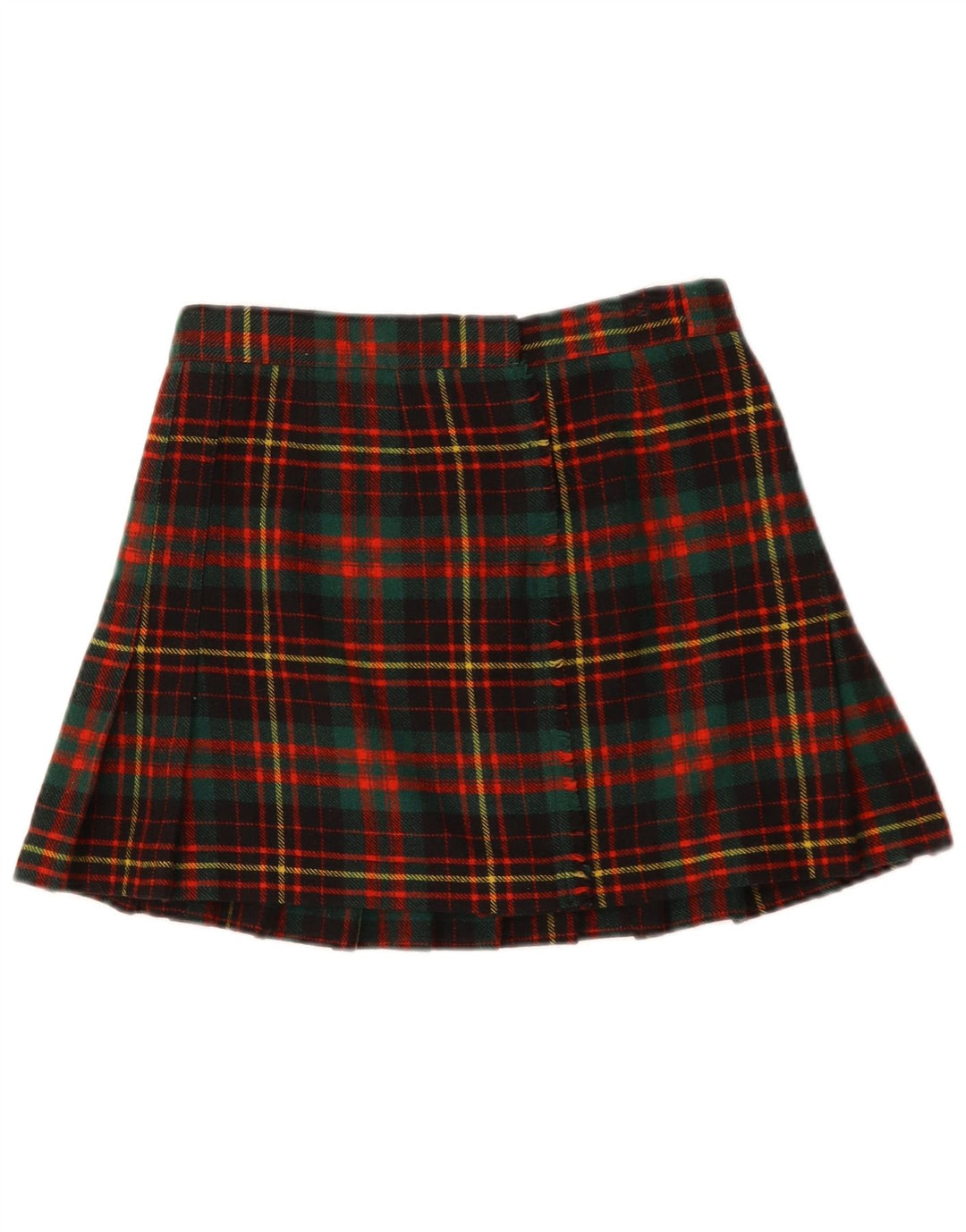 Vintage Damen Wickel-Faltenrock IT 42 Medium W28 Mehrfarbig kariert