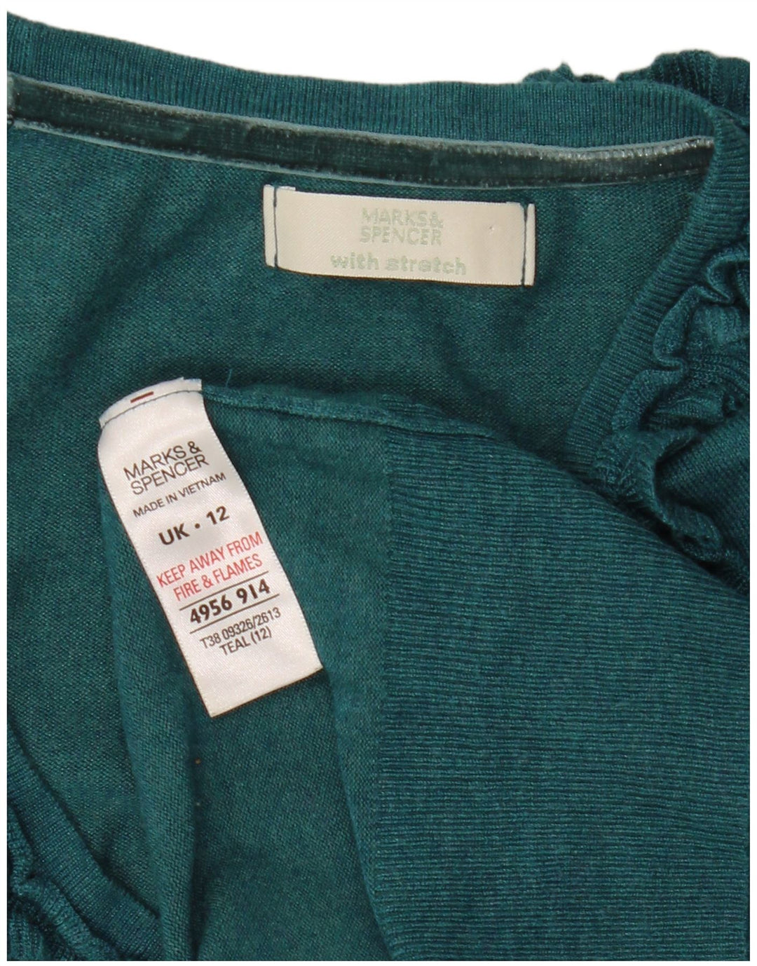 Marks & Spencer Damen Crop Cardigan Pullover UK 12 Mittelgrün