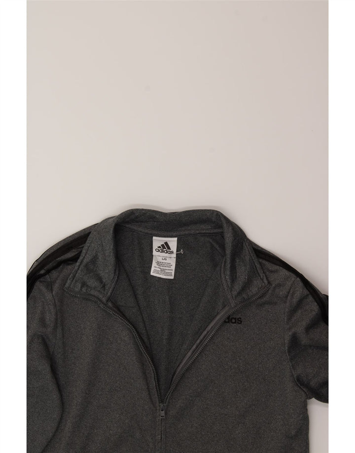 ADIDAS Boys Tracksuit Top Jacket 13-14 Years Large Grey Polyester Vintage Adidas and Second-Hand Adidas from Messina Hembry 