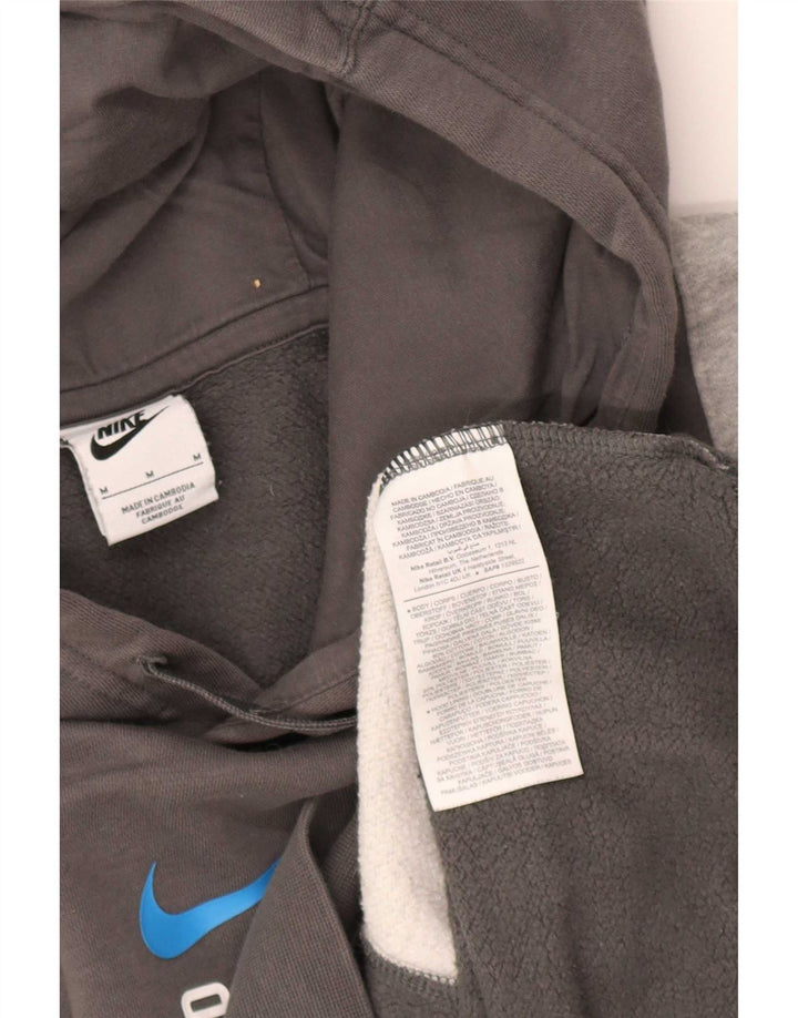 Nike Herren-Kapuzenpullover aus mittelgrauer Colourblock-Baumwolle