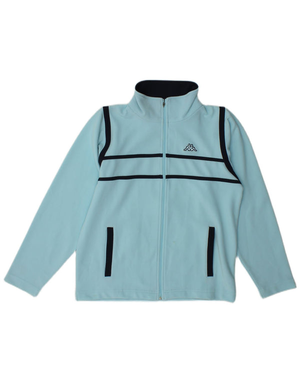 Kappa Damen-Trainingsanzug-Oberteiljacke UK 14 Mittelblaues Colourblock-Polyester