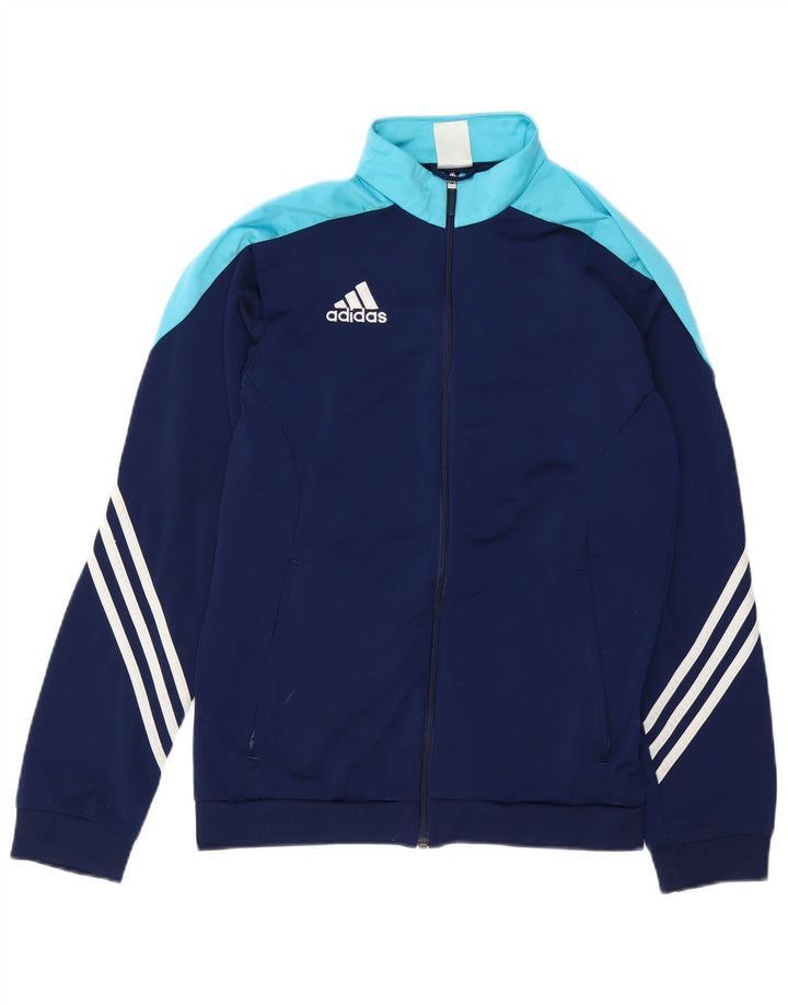 ADIDAS Herren-Trainingsanzug-Oberteil, Jacke, klein, marineblau, Farbblock-Polyester