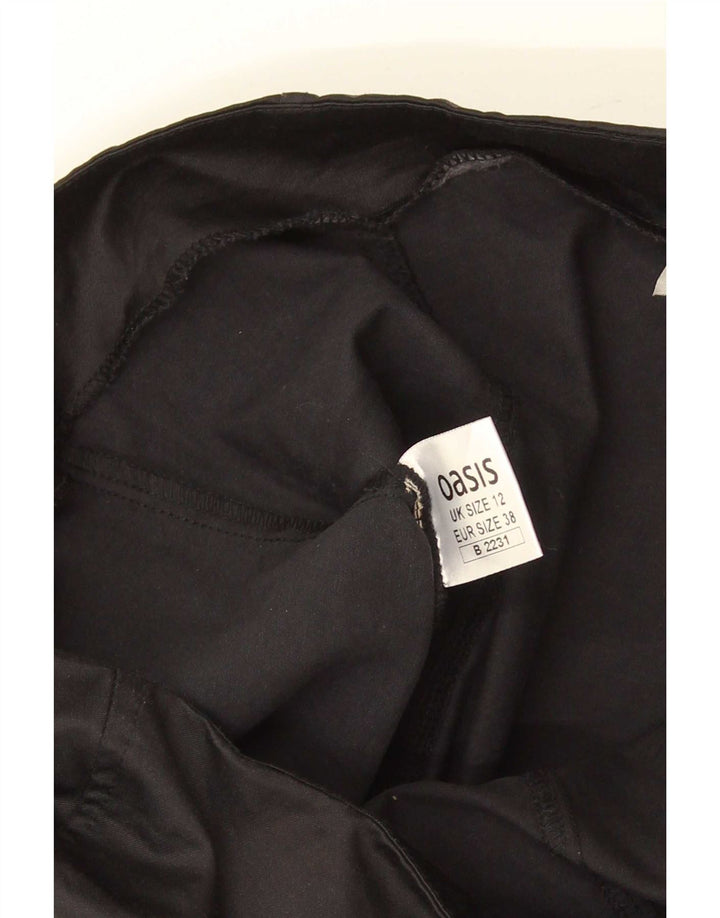 Oasis Damen Crop Trägerloses Top UK 12 Medium Schwarz Baumwolle