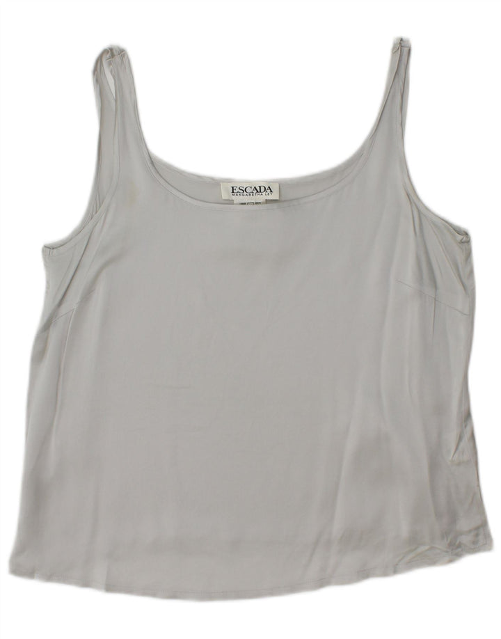 Escada Damen Weste Top IT 42 Mittelgraue Seide