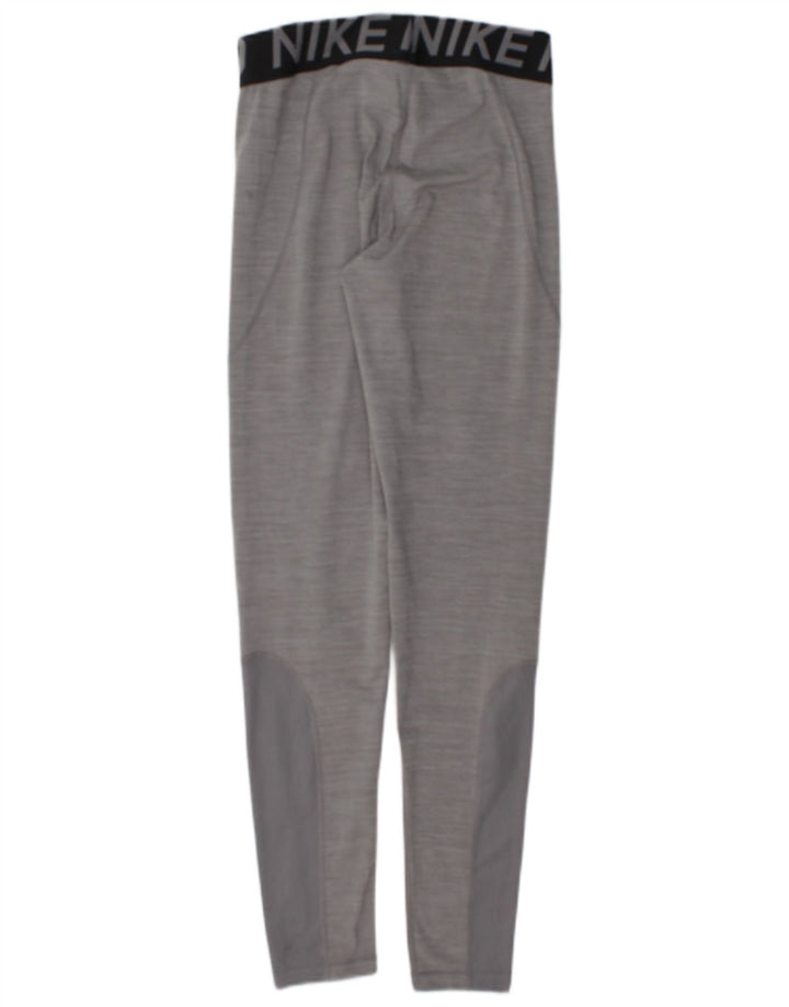 Nike Damen Dri Fit Graphic Leggings UK 12 Mittelgrau Farbblock