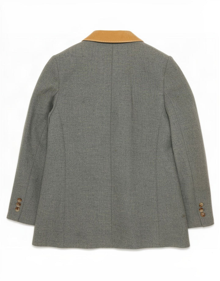 Laura Ashley Damen-Blazerjacke mit 3 Knöpfen, Gr. 16, großes blaues Fischgrätenmuster