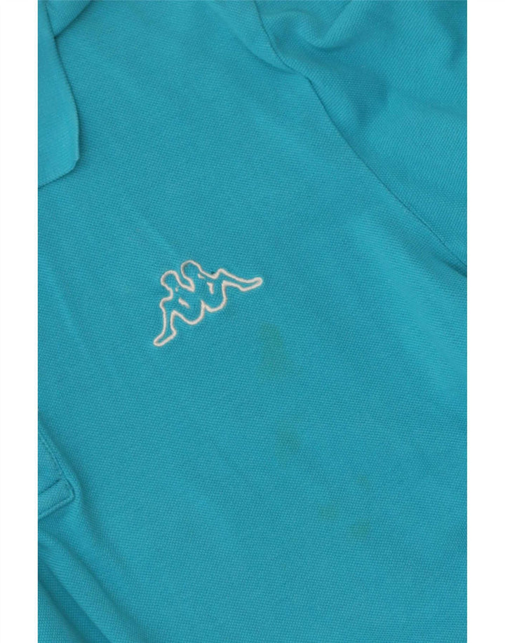 Kappa Herren-Poloshirt, kleine blaue Baumwolle