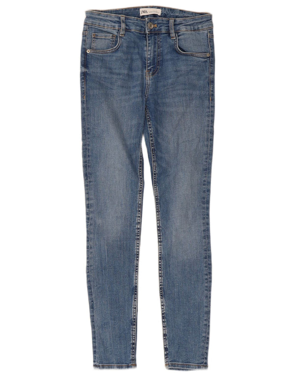 Zara Damen-Jeans mit hoher Taille, Röhrenjeans, EU 36, XS, W26, L29, blaue Baumwolle