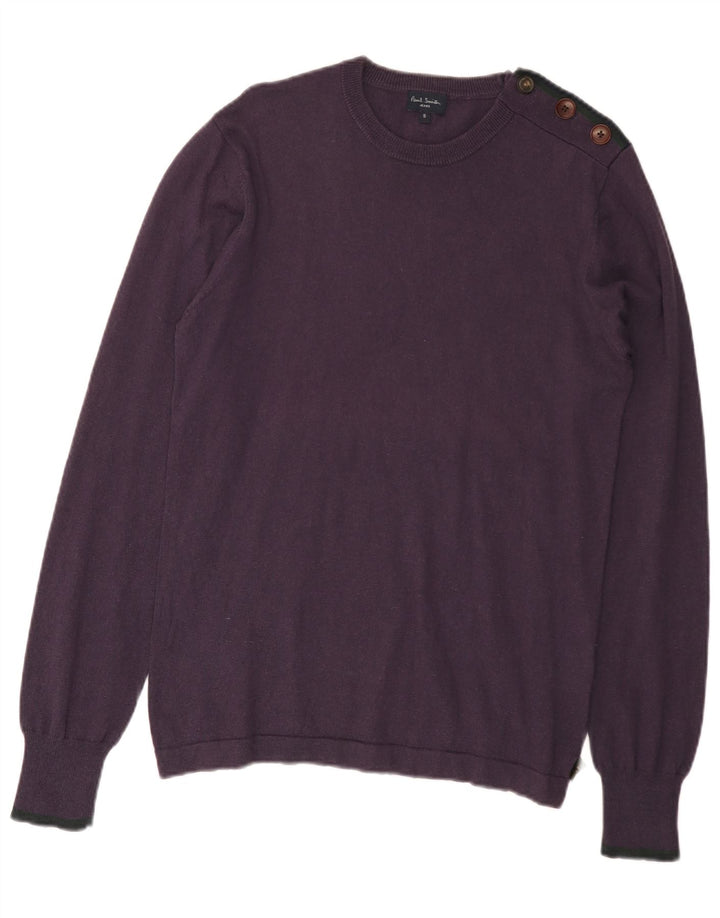 Paul Smith Herren-Pullover mit Rundhalsausschnitt, Größe S, Lila, Baumwolle