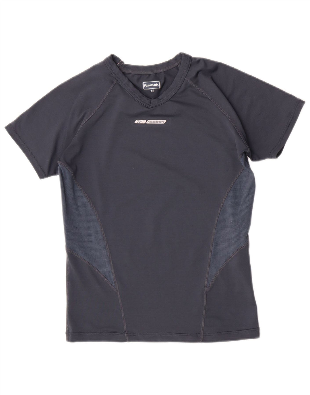 Reebok T-Shirt für Jungen, 11–12 Jahre, graues Colourblock-Polyester