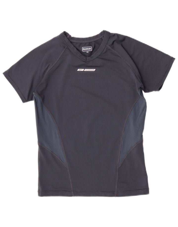 Reebok T-Shirt für Jungen, 11–12 Jahre, graues Colourblock-Polyester