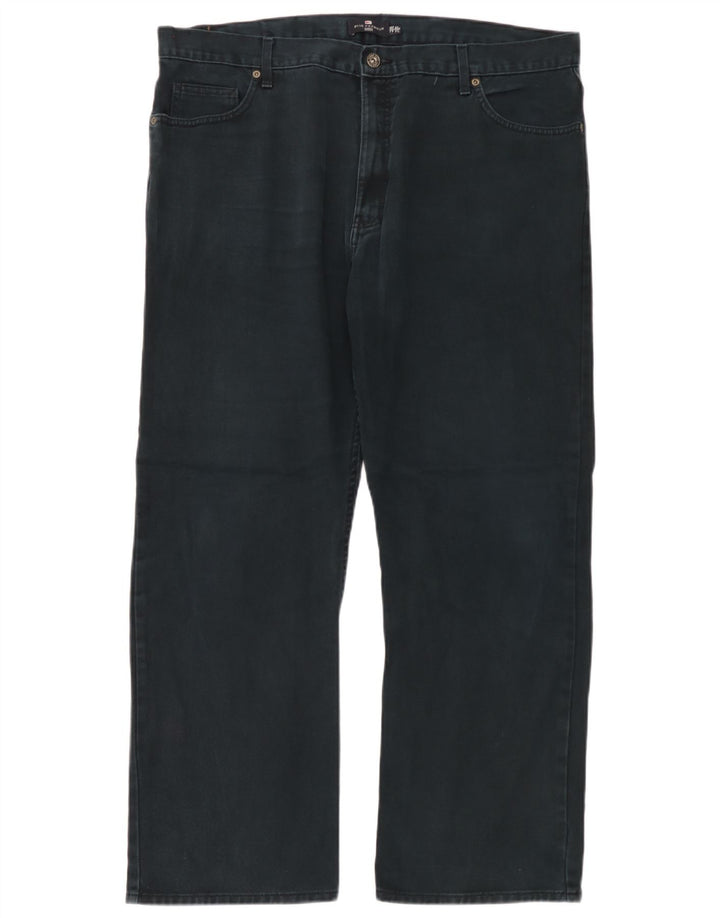 Marks & Spencer Herren Blue Harbor Straight Jeans W42 L31 Schwarze Baumwolle