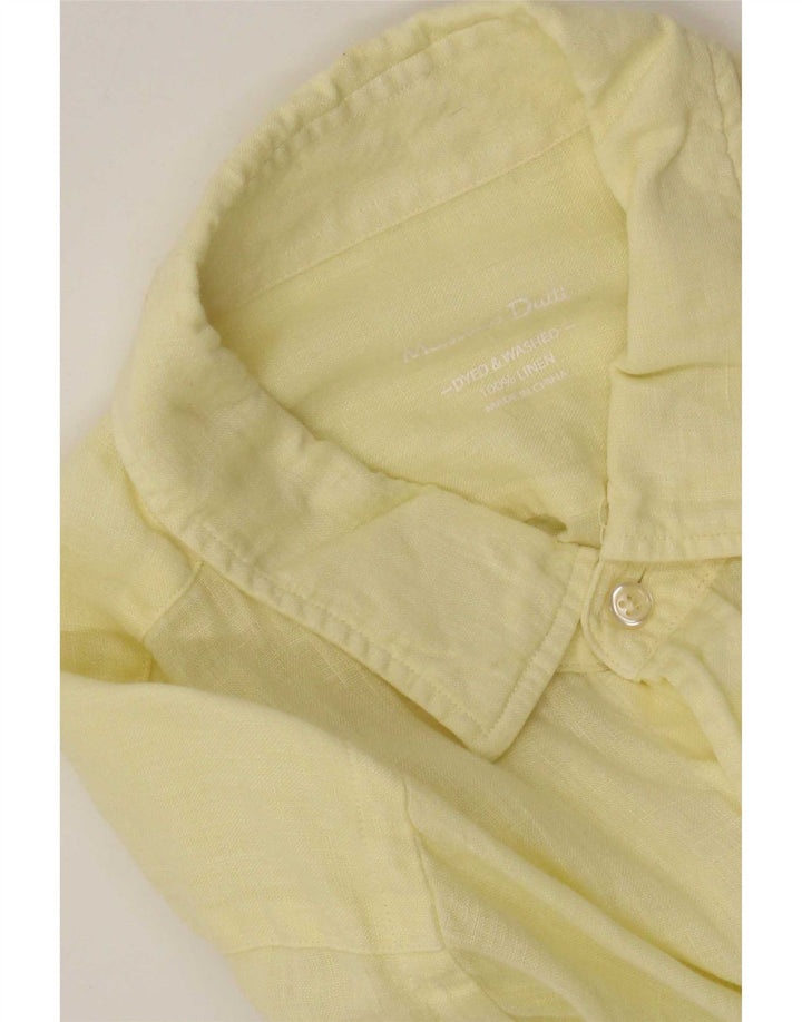 Massimo Dutti Herrenhemd Großes gelbes Leinen