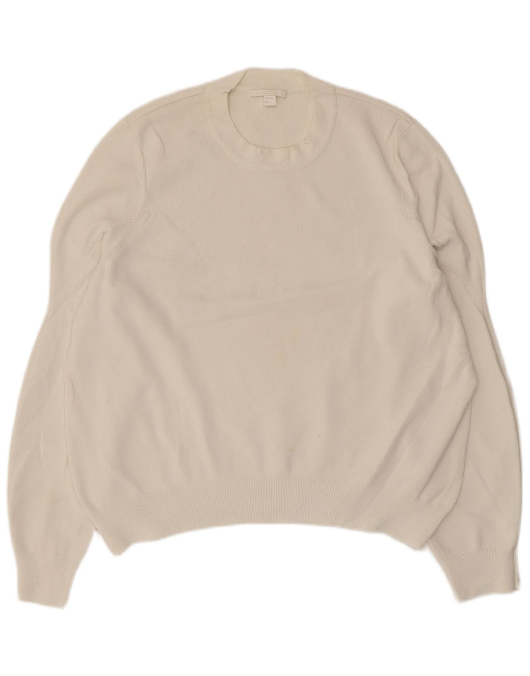 Cos Damen-Pullover mit Rundhalsausschnitt, UK 14, mittelweiße Viskose
