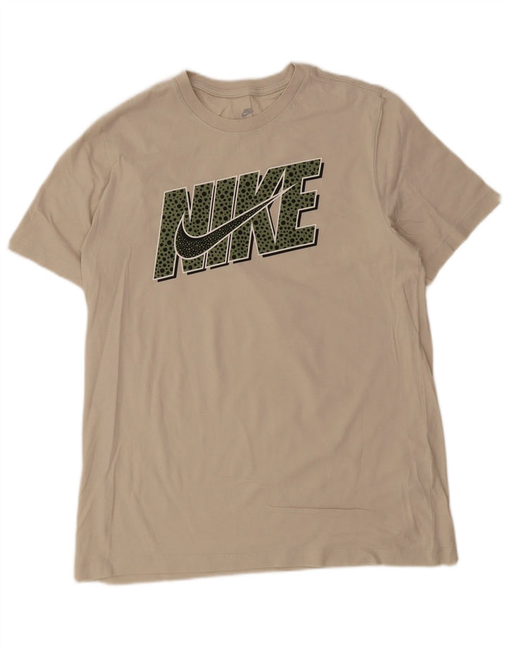 Nike Herren-T-Shirt mit Grafik, Größe L, beige, Baumwolle