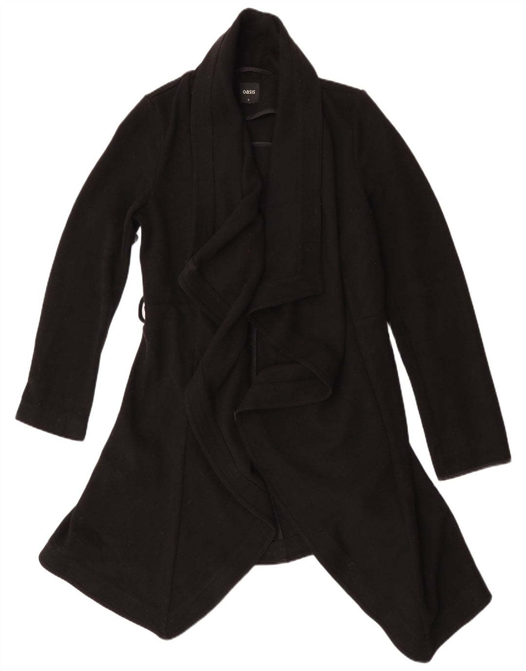 Oasis Womens Open Overcoat UK 10 Small Schwarz Polyester