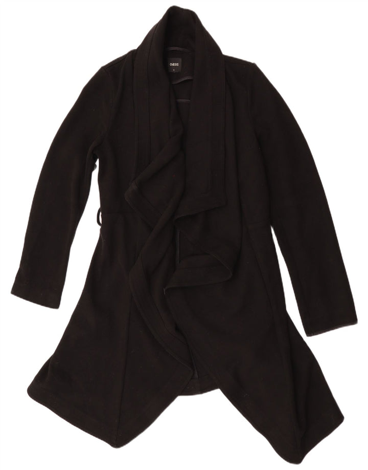 Oasis Womens Open Overcoat UK 10 Small Schwarz Polyester