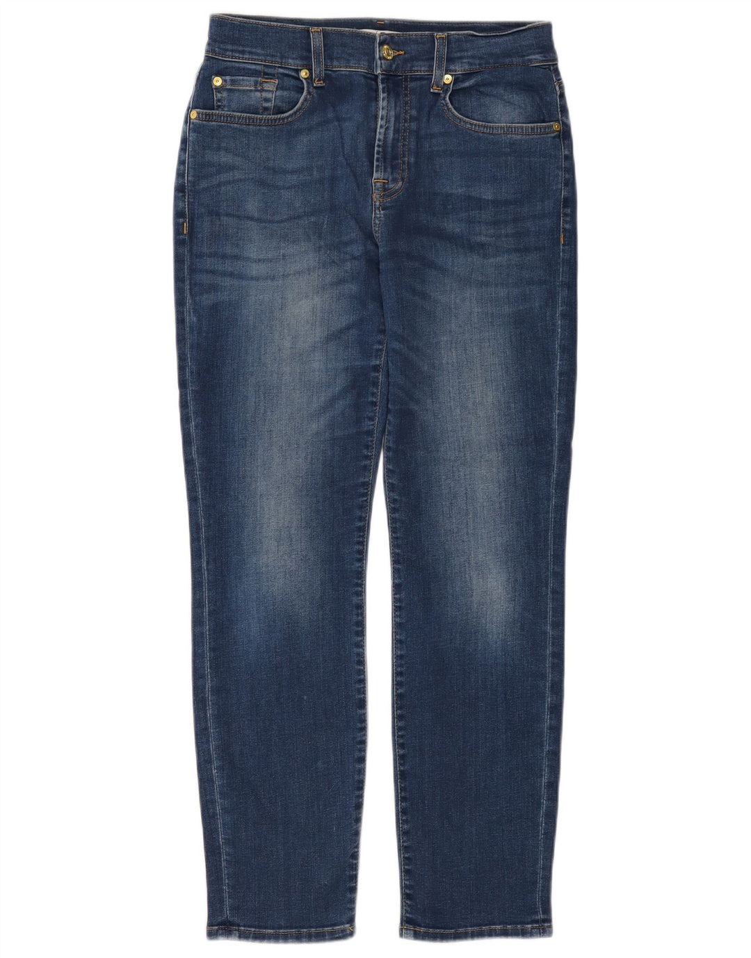7 FOR ALL MANKIND Damen Slim Jeans W26 L28 Blaue Baumwolle